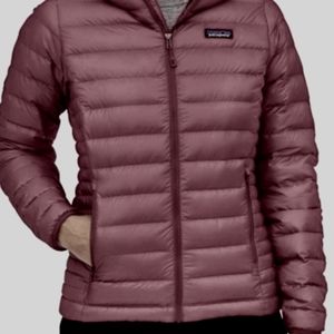 Womens patagonia down puffer jacket burgundy sz extra sm